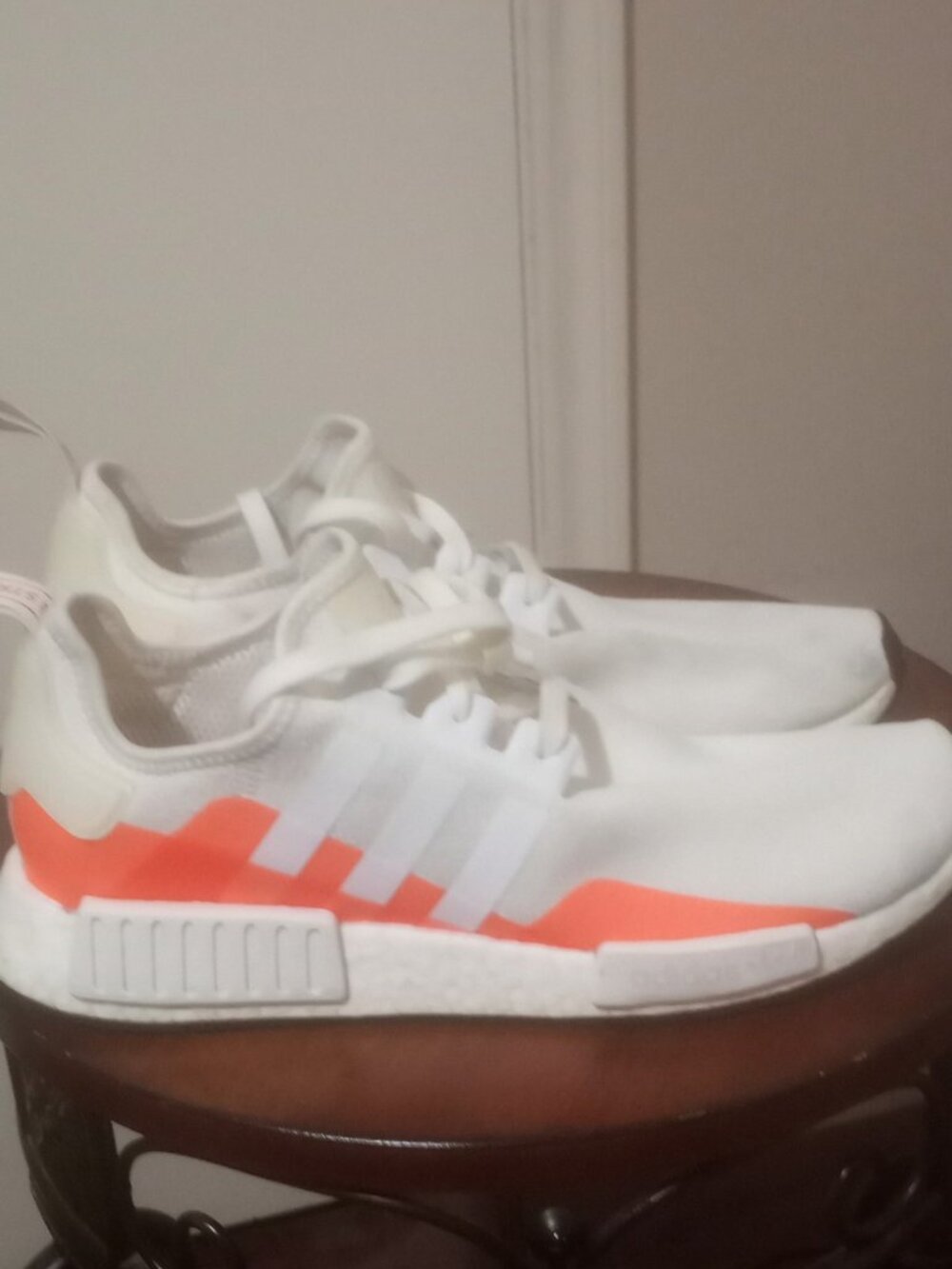 Adidas Mens Originals NMD R1 Cloud White/Solar Red Running Shoes EE5083 Sz 11.5